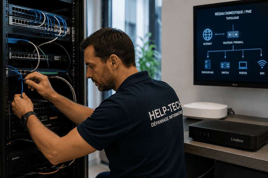 Dépannage réseau Wi-Fi Paris 3e box routeur imprimante